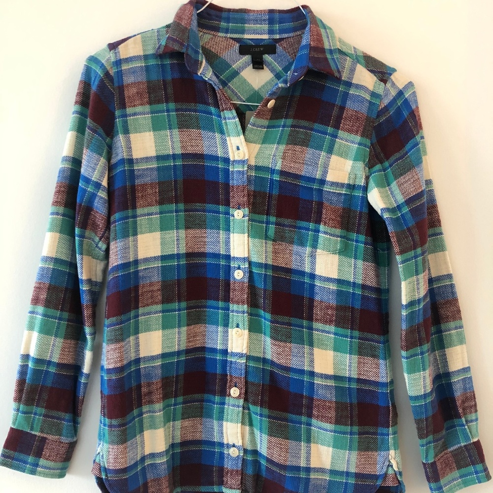 J. Crew Flannel Long Sleeve Button Down (00)